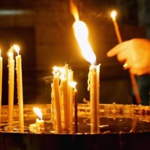Velas en el Santo Sepulcro